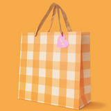 Orange Gingham Gift Bags