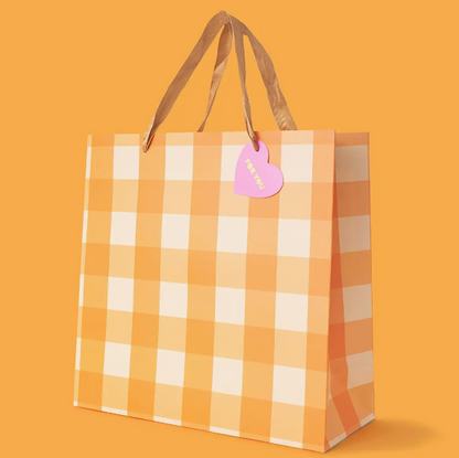 Orange Gingham Gift Bags