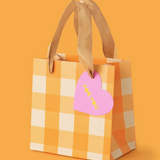 Orange Gingham Gift Bags