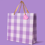 Purple Gingham Gift Bags