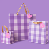 Purple Gingham Gift Bags