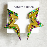 Sandy & Rizzo Mardi Gras Earrings