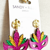 Sandy & Rizzo Mardi Gras Earrings