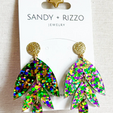 Sandy & Rizzo Mardi Gras Earrings