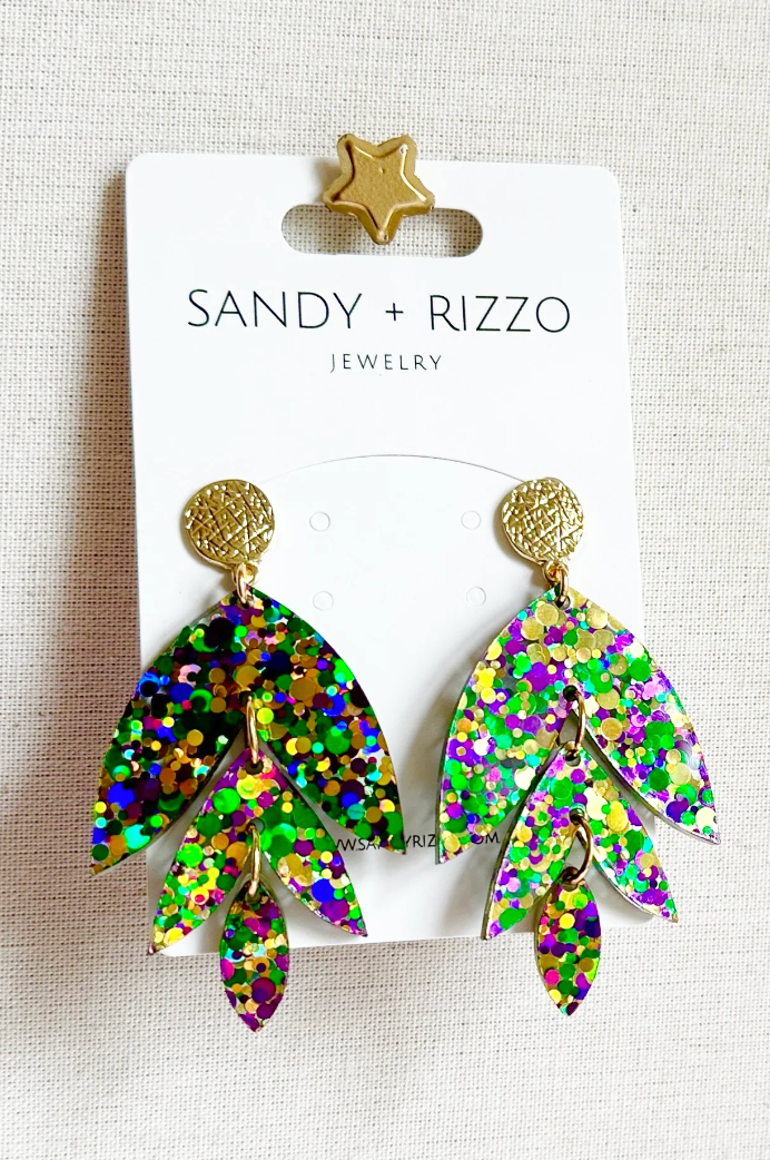 Sandy & Rizzo Mardi Gras Earrings