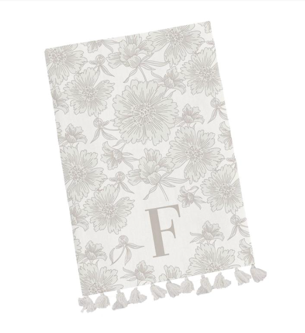 Floral Inital Tea Towels