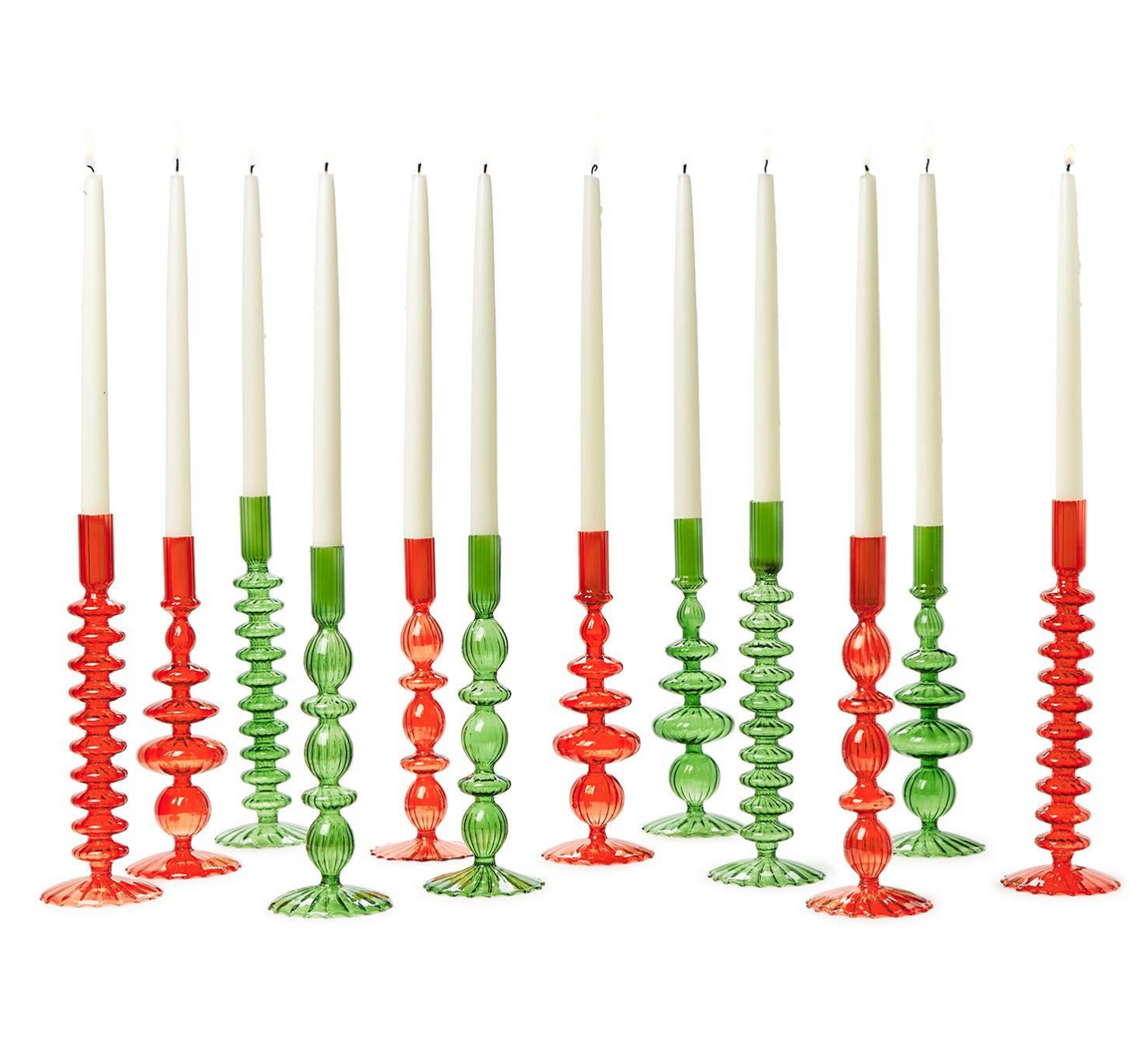 Holiday Glass Candle Holders