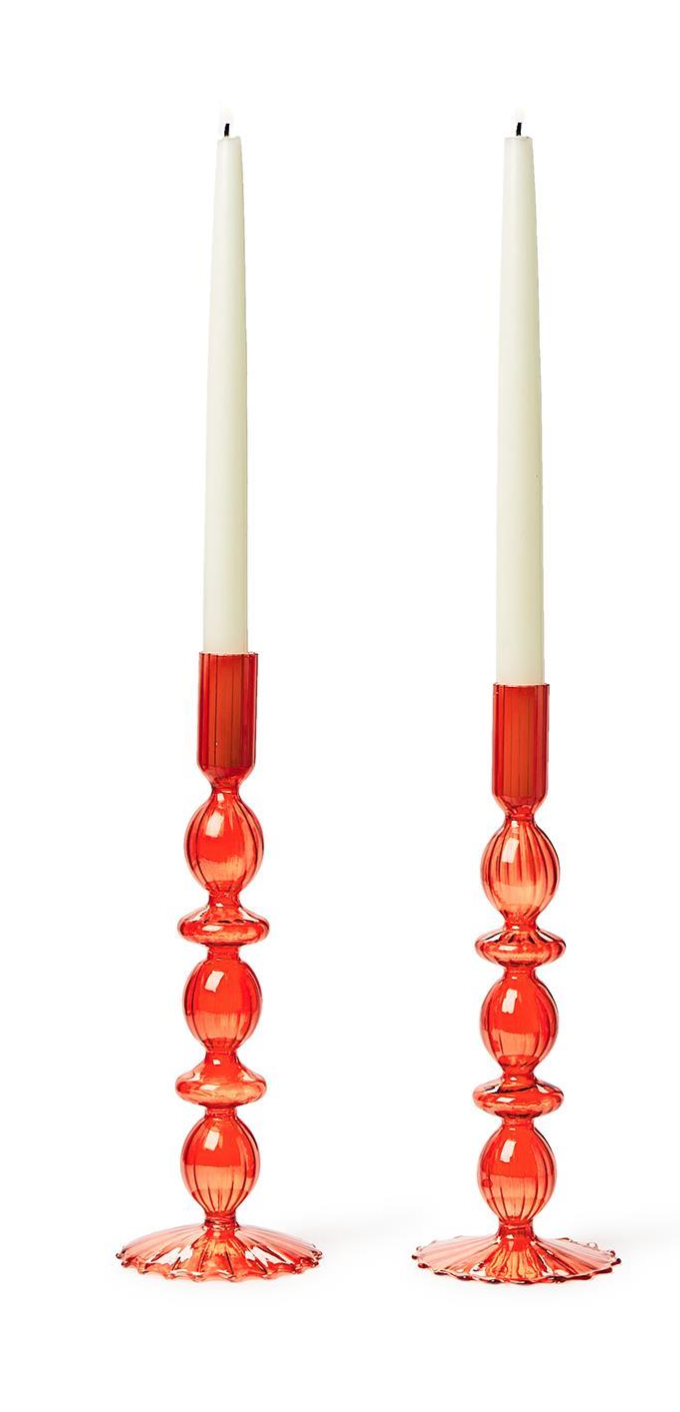 Holiday Glass Candle Holders