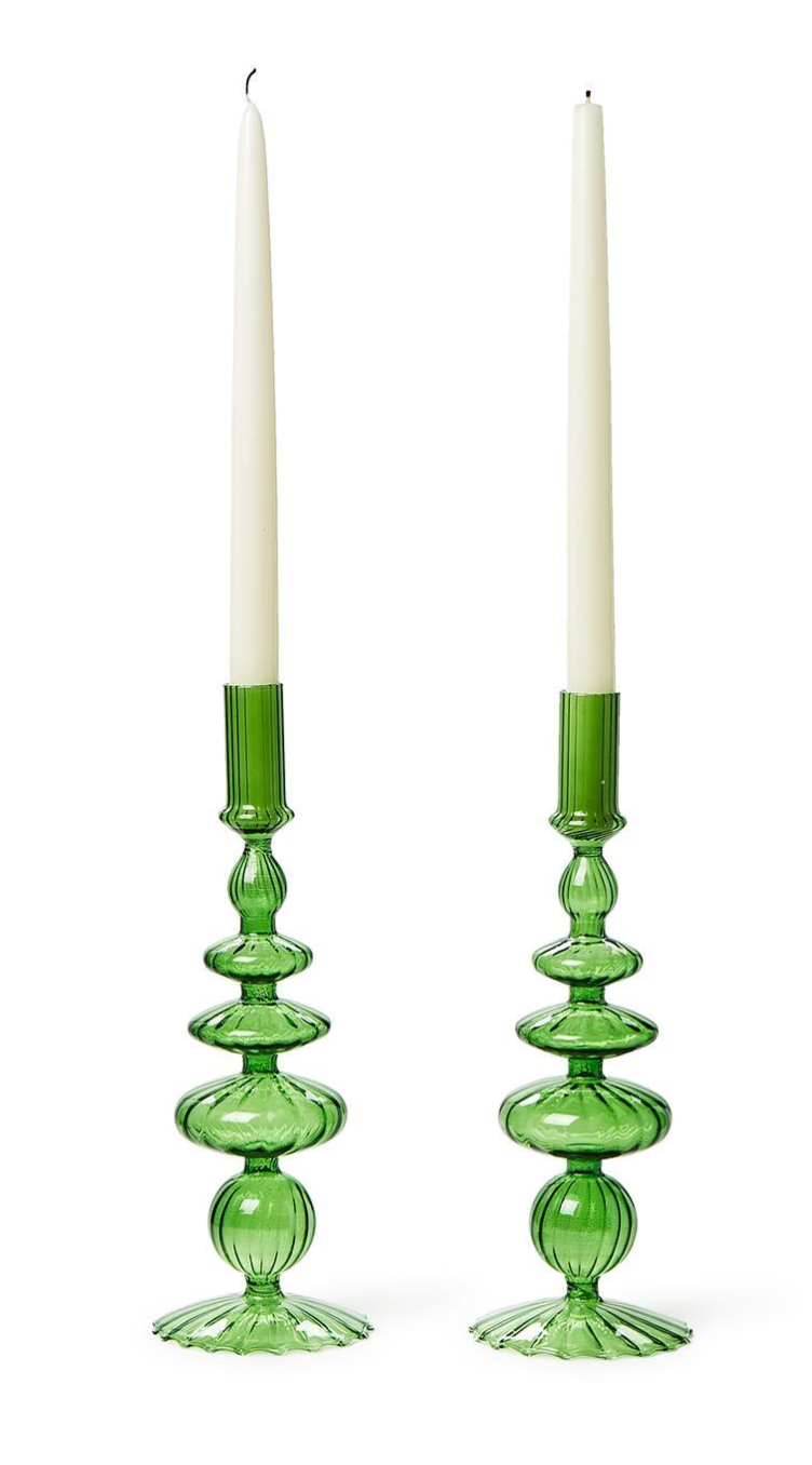 Holiday Glass Candle Holders