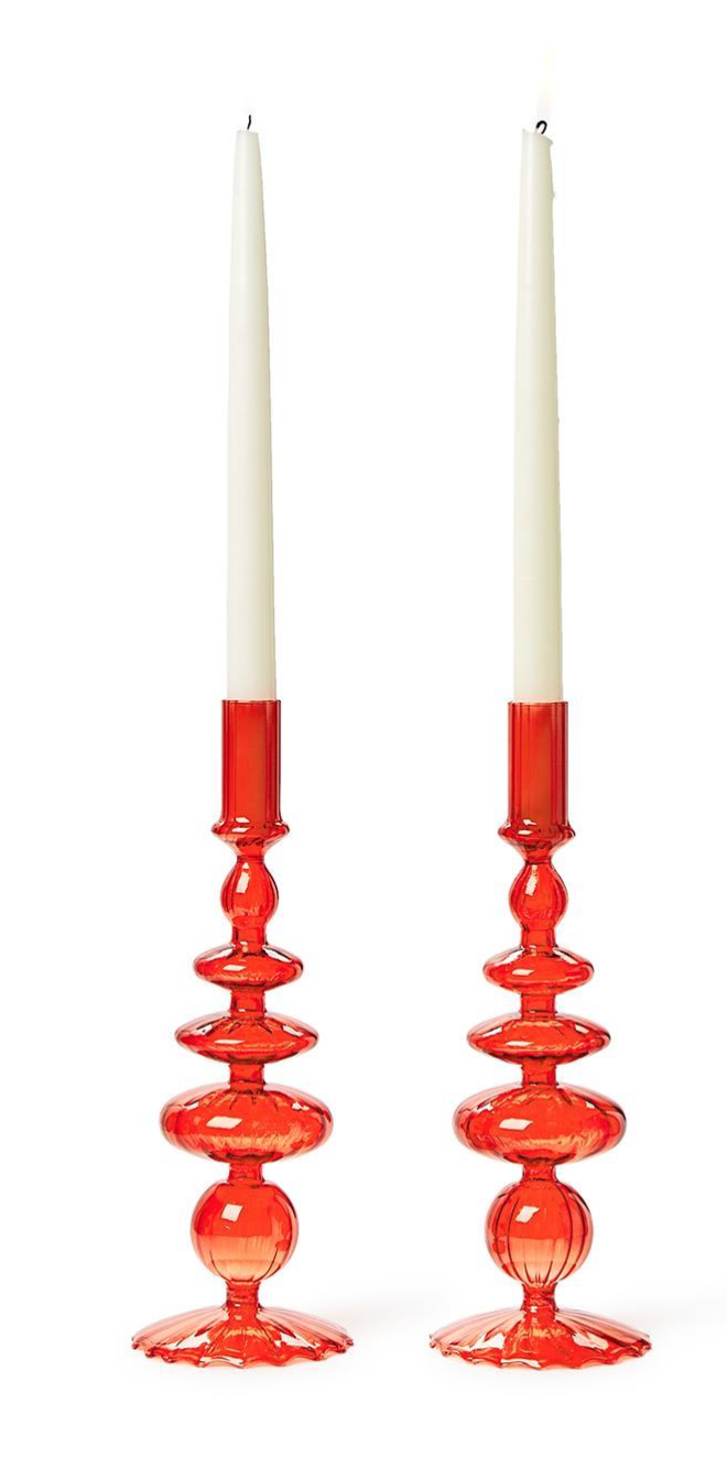 Holiday Glass Candle Holders