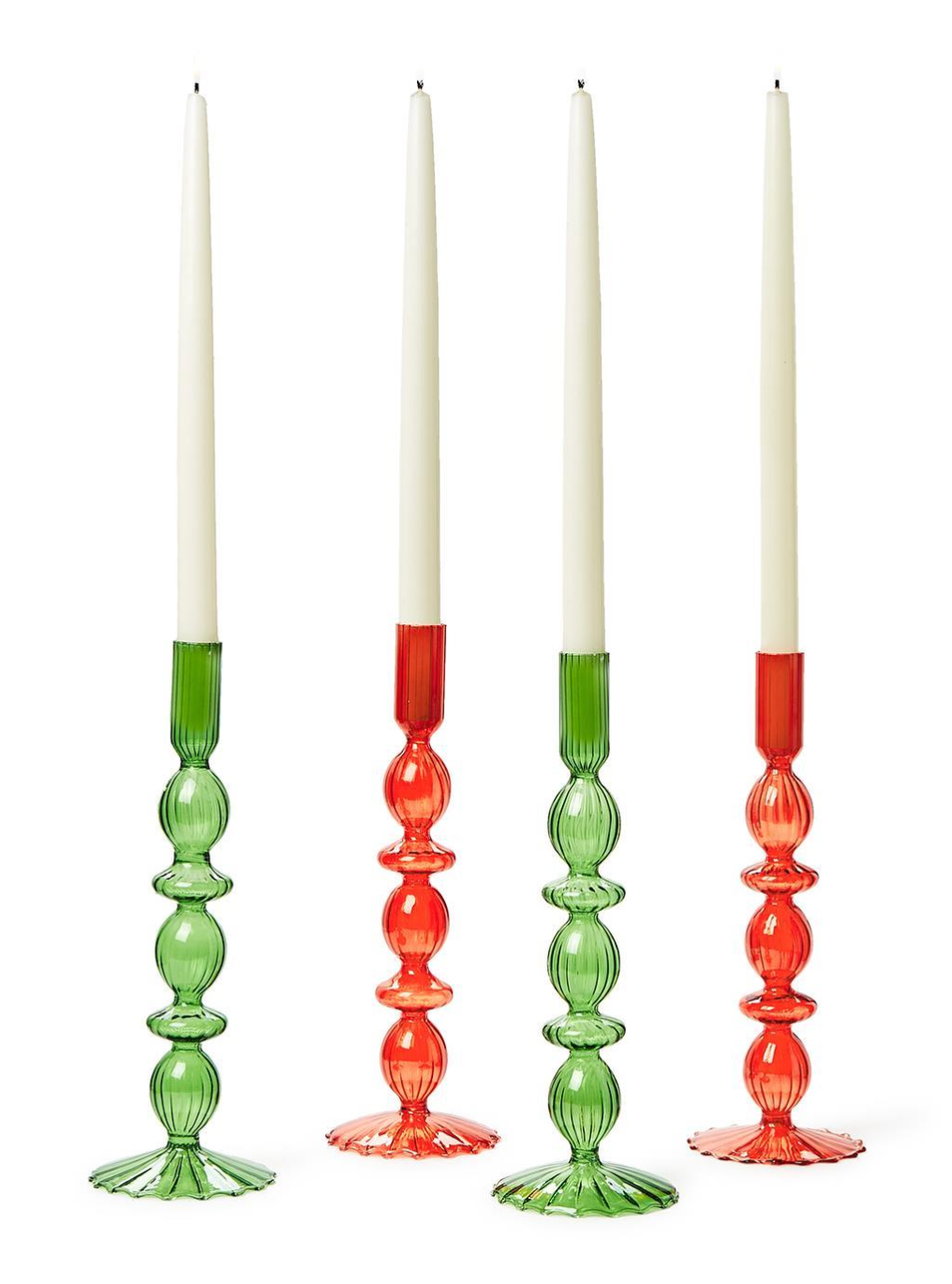 Holiday Glass Candle Holders