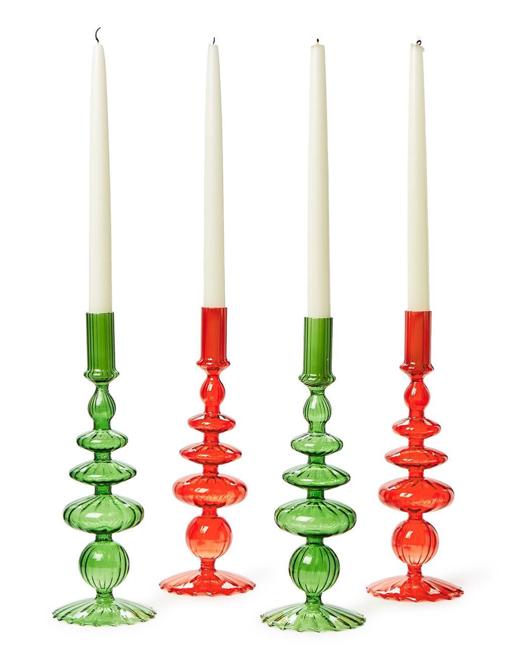 Holiday Glass Candle Holders