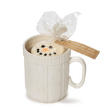 Cable Knit Pattern Mug w/ Snowman Marshmallow Toppers