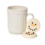 Cable Knit Pattern Mug w/ Snowman Marshmallow Toppers