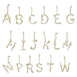 Golden Initial Flowering Branch Initial Ornament