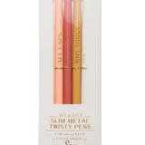 Twisty Slim Metal Pen Set of 4