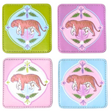 Moon Tiger Coaster Set