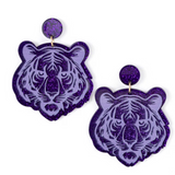 Tiger Purple Earrings