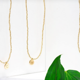 Gold Bead Initials Necklace