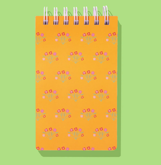 Orange Bouquets Spiral Top Notebook