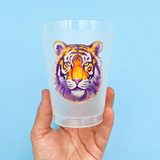 Purple & Gold Tiger Head Party Cups