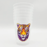 Purple & Gold Tiger Head Party Cups