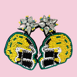 Green/Yellow Helmet Earrings