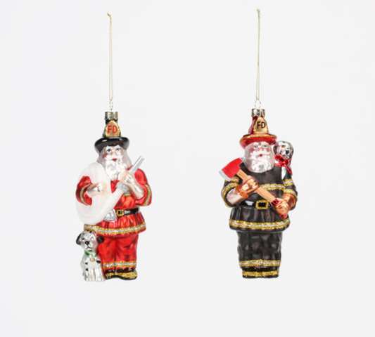 Santa Fireman Ornaments