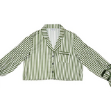 Green Stripe Pajama Set