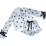 Blue & Black Bow Pajama Set