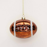 Football Glass Ornament