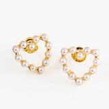 Pearl Heart Stud Earrings