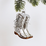 Cowboy Boot Glass Ornament