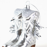 Cowboy Boot Glass Ornament