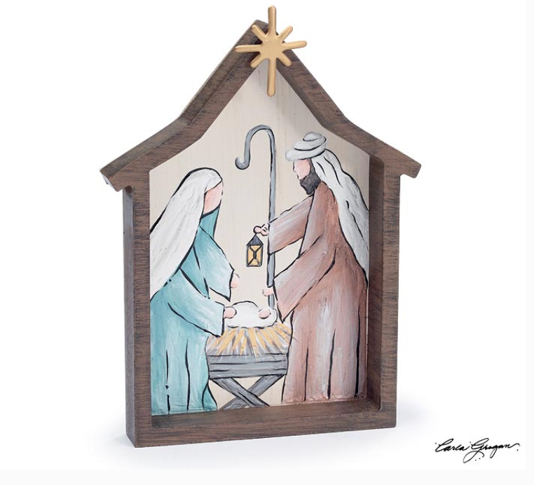 Creche Holy Family Shelf Sitter