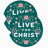 Live for Christ Car Coasters