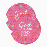 God Is With Me Car Coasters