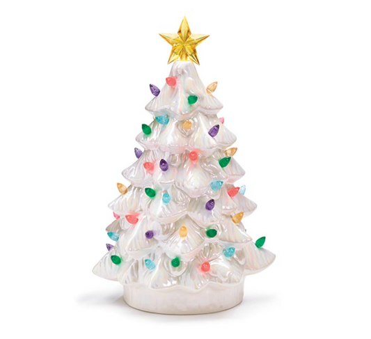 White Vintage Lit Christmas Tree