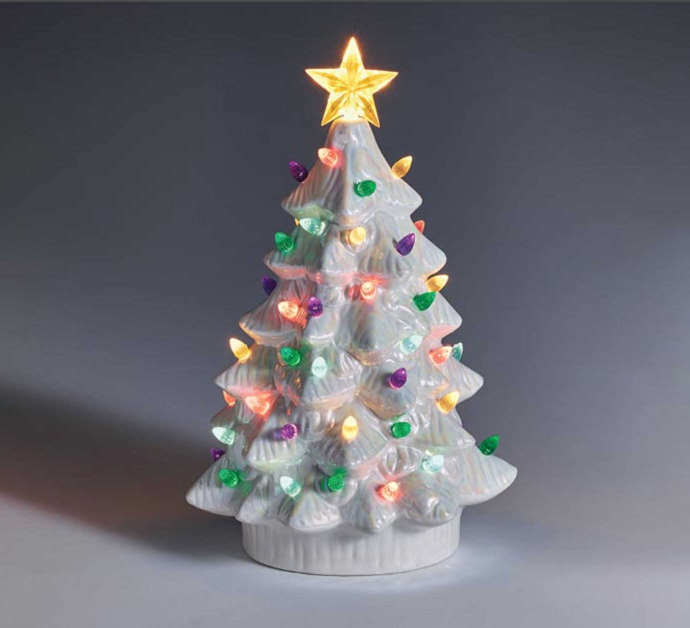 White Vintage Lit Christmas Tree