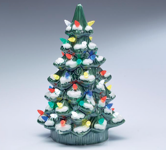 Green Vintage Lit Christmas Tree