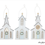 White Church Ornament