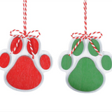 Red & Green Paw Ornament