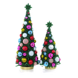 Midcentury Green Glitter Tree Set