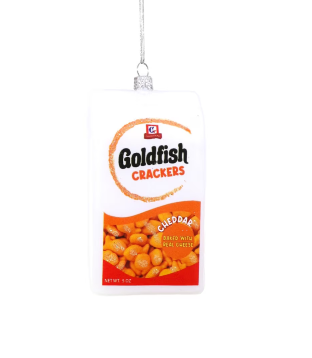 Goldfish Crackers Glass Ornament