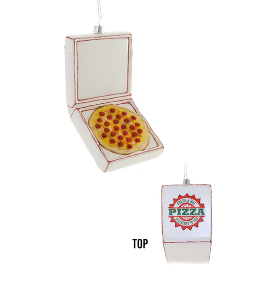 Pizza Delivery Glass Ornament