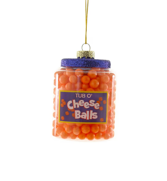 Cheese Balls Glass Ornament