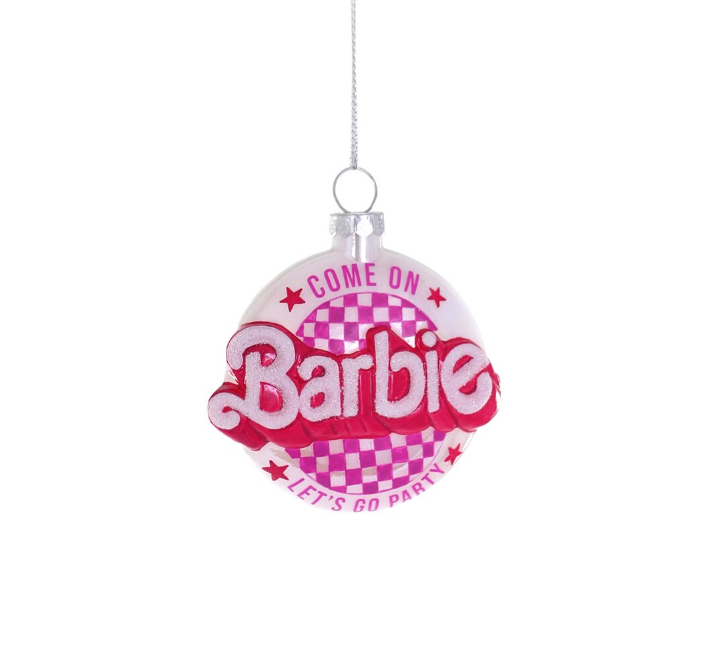 Barbie Party Glass Ornament