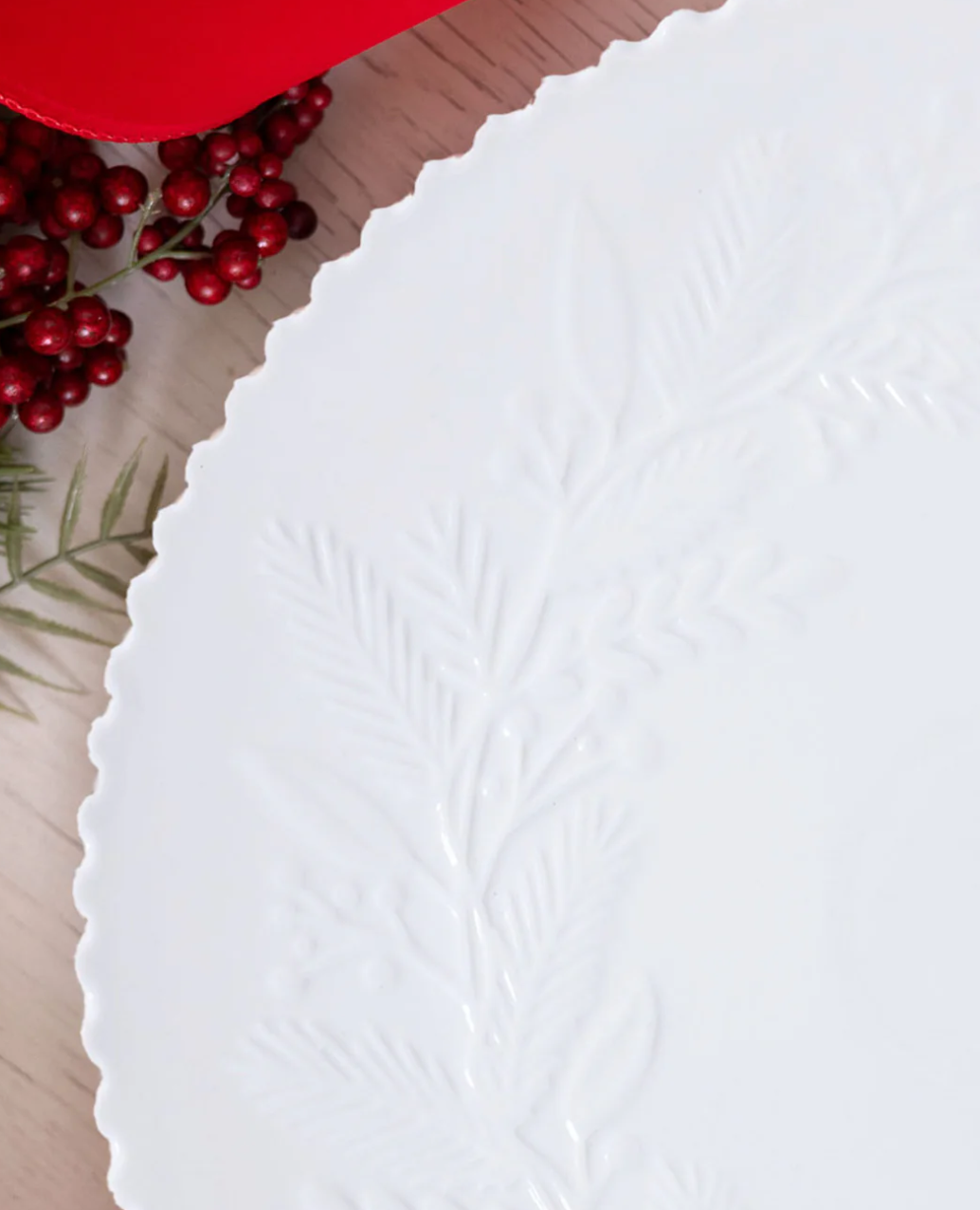 Embossed Wreath Holiday Platter