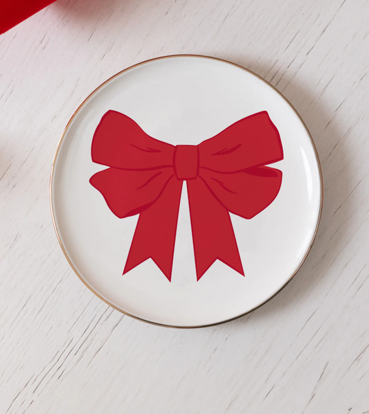 Red Bow Appetizer Plate