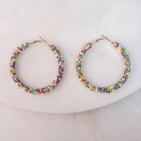 Mardi Gras Beaded Earring